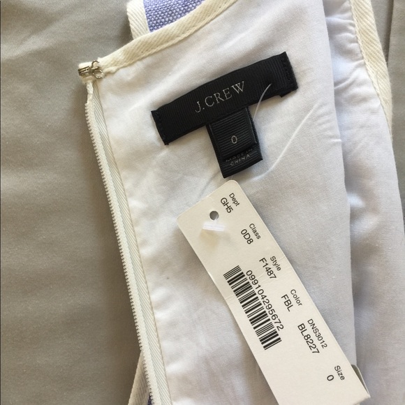 NWT J CREW LINEN PEPLUM FRENCH PERI BLUE DRESS - Picture 5 of 15